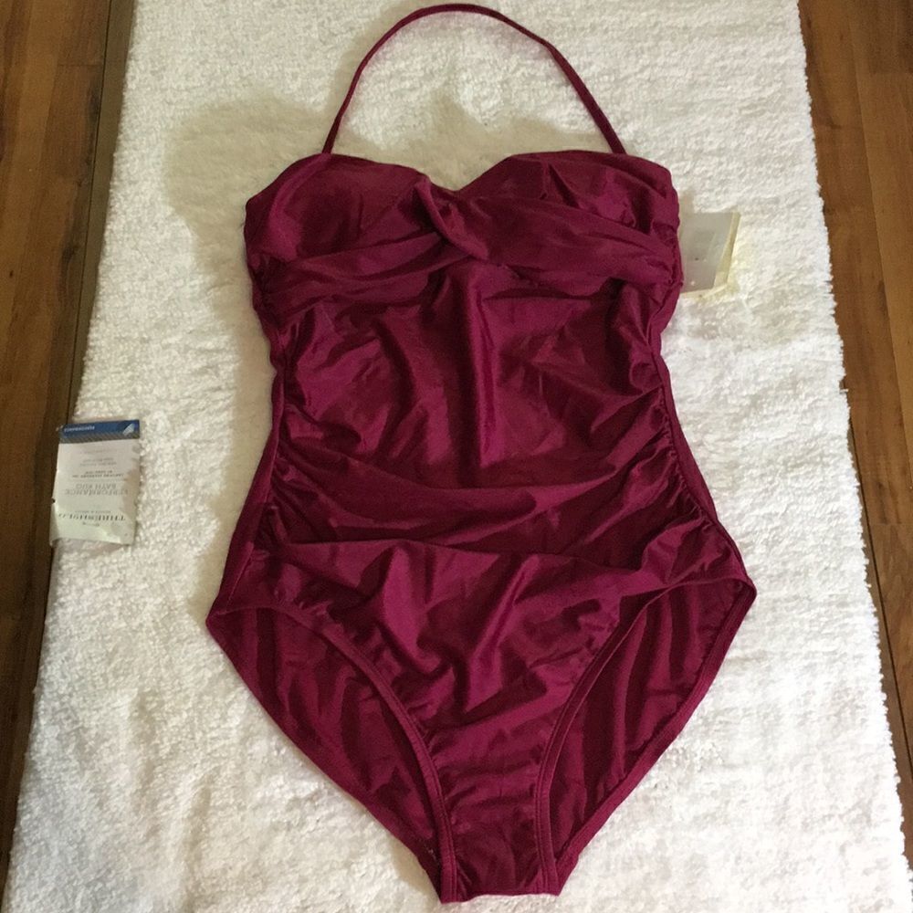 Merona Women’s Shirred Bandeau One Piece F…